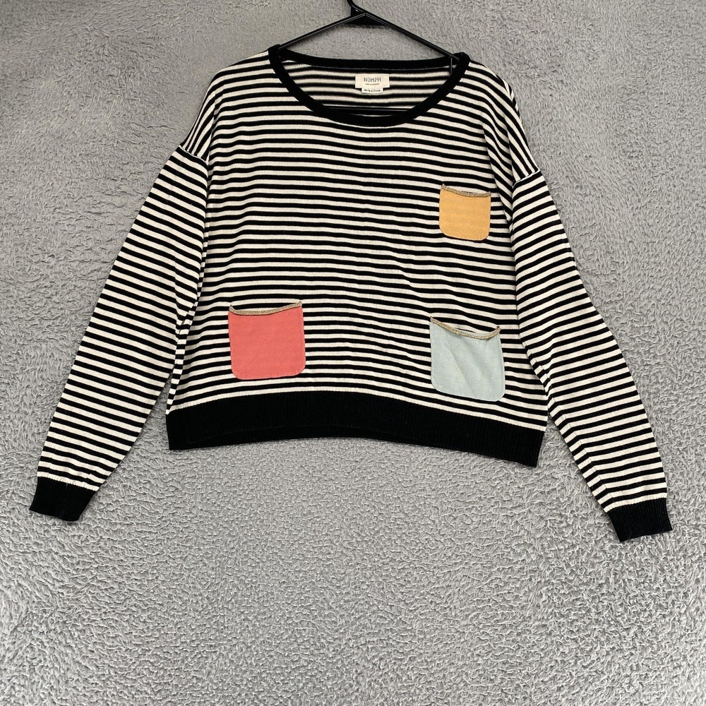 Nümph Sweater Womens M Striped‎ Fruit Stripe Crewneck Knit Indie Anthropologie